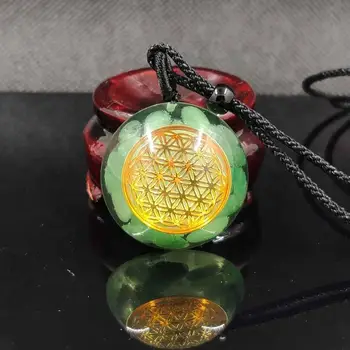 

Orgonite Energy Pendant Green Aventurine Reiki Stone Pendant Yoga Necklace Glamour Jewelry For Woman