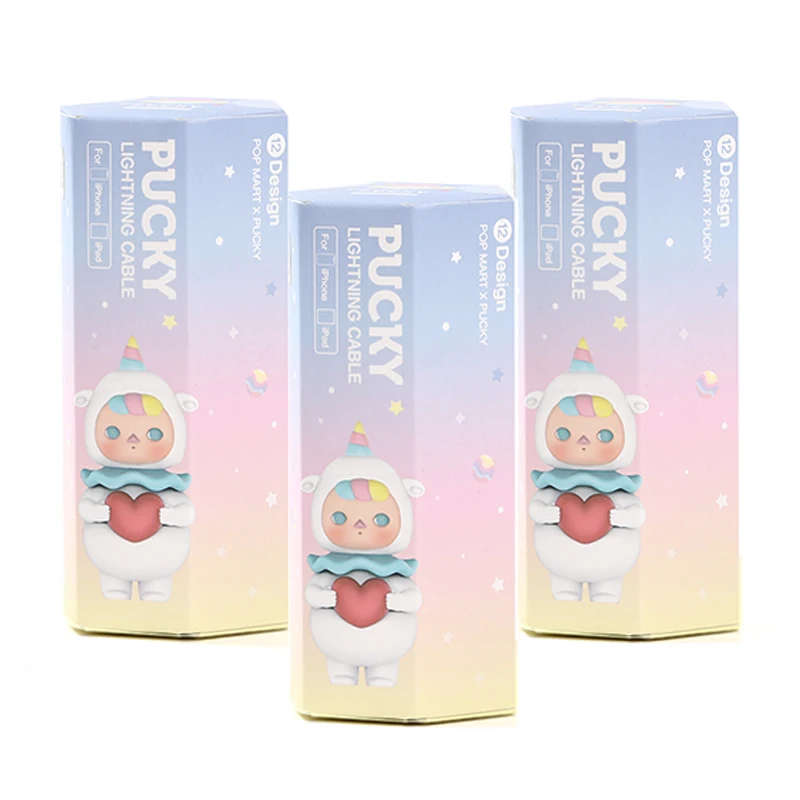 POPMART Pucky глухая коробка серии USB iPhone iPad кабели для устройств Apple случайный подарок коробка - Цвет: 3PCS