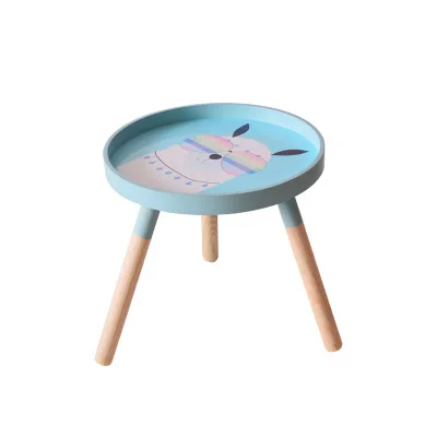 Скандинавский свежий кофейный мини-столик, креативный деревянный низкий складной круглый стол для гостиной, мебель для дома, аксессуары для украшения дома - Цвет: Blue B