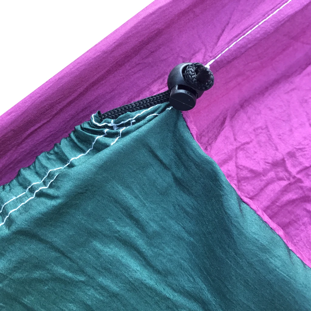 Double Person Portable Parachute Nylon Travel Camping Hammock with Climbing Rope & Carabiner 8.86 x 4.6 ft