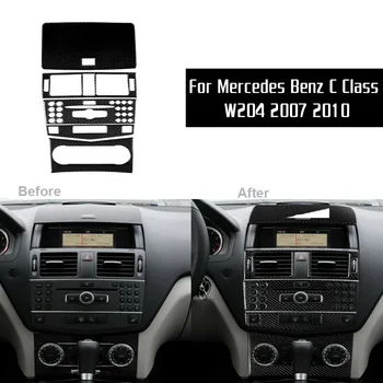 

Car Styling 5pcs Carbon Fiber Outlet Dashboard Panel Trim Decor For Mercedes C-Class W204 2007-10 Interior Auto Accessories