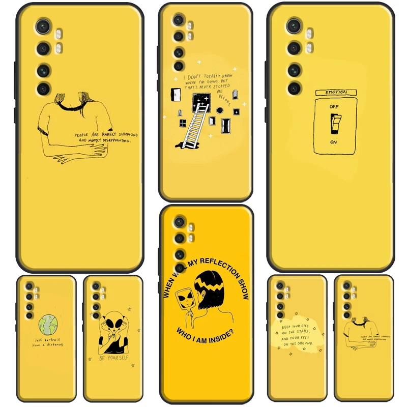 Yellow Aesthetic illustration Art For Xiaomi Mi 10T Pro Note 10 Lite 11 Ultra Phone Case POCO F3 F2 F1 M3 X3 | Мобильные телефоны и