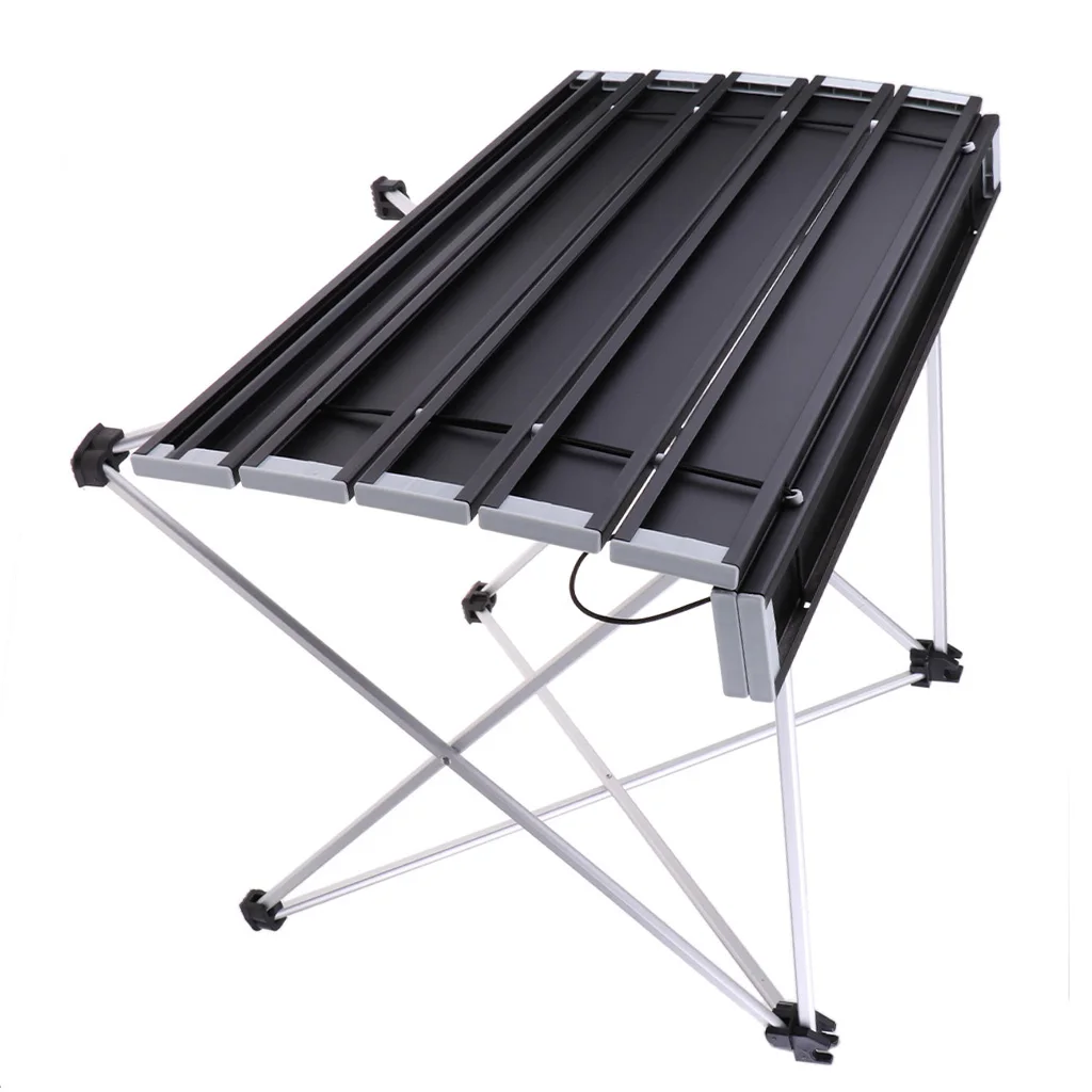 Outdoor Aluminium Foldable Picnic Camping Desk Table Ultralight Compact Size with Storage Pouch Indoor Outdoors Dinner Table