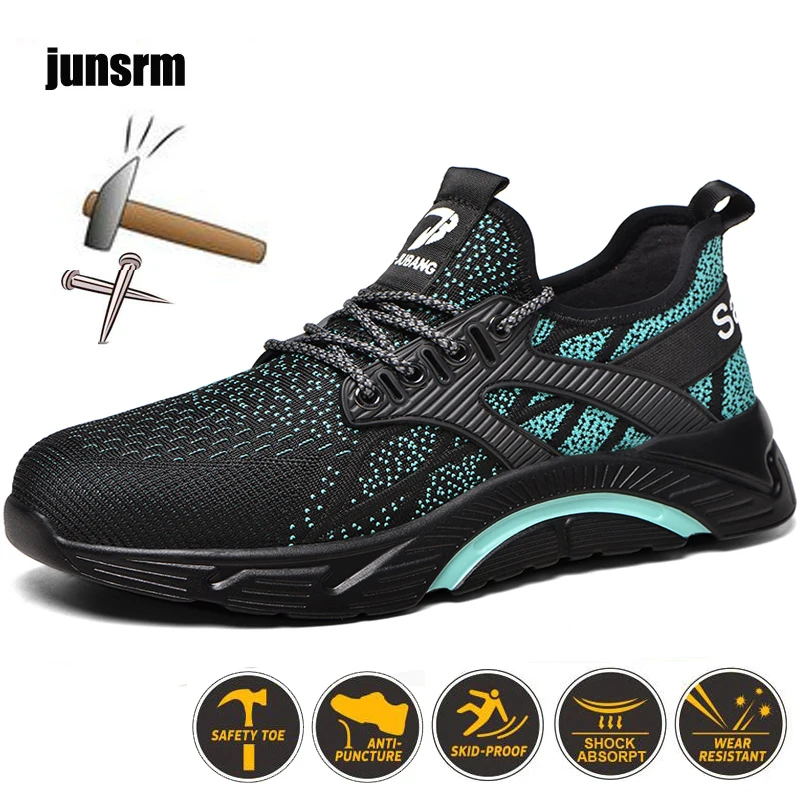 

Safety shoes lightweight breathable puncture-proof lightweight comfortable steel toe foot protection work boots men's outdoor