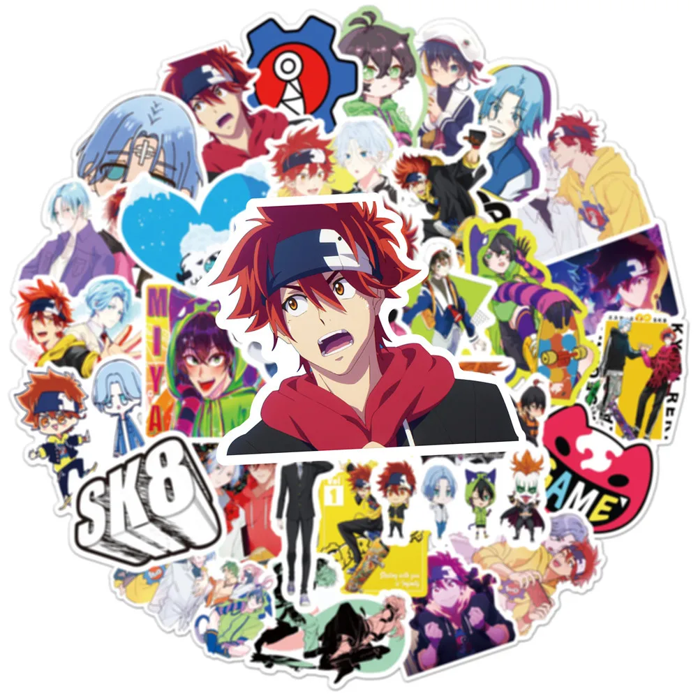 50PCS SK8 The Infinity Stickers Cosplay Reki Kyan MIYA Hasegawa Cherry Blossom Joe Adam Anime PVC Waterproof Kid Gift | Игрушки и хобби