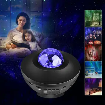 

USB Music Star Projector Lamp Bluetooth Voice Control Decoration Night Room Laser Light Projector Light Bedroom Living For D5J1