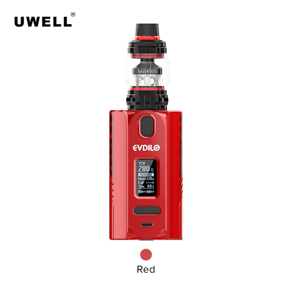 Uwell Evdilo Комплект 200W EVDILO мод 6 мл VALYRIAN Ⅱ бак Поддержка 18650/20700/21700 Батарея электронная сигарета Stareter комплект VS - Цвет: Red
