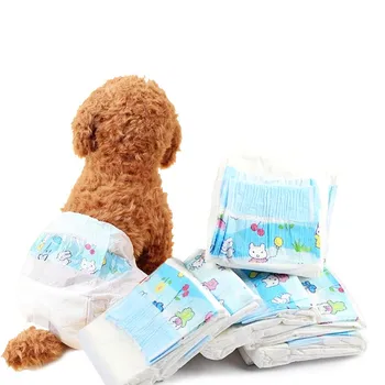 

QQQPET 10PCS Dog Diapers Diaper for Dogs Pet Female Male Dog Disposable Leakproof Nappies Puppy Absorption Physiologic Pant