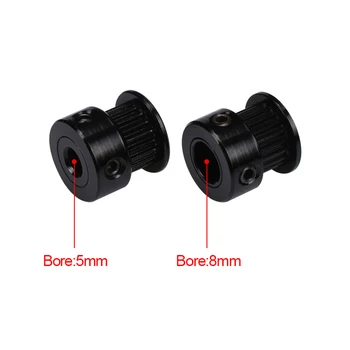 

5/10pcs 20teeth bore 8mm 5mm GT2 Timing Pulley synchronous wheel aluminum black for 2GT Timing Belt width 6mm 3d printer part