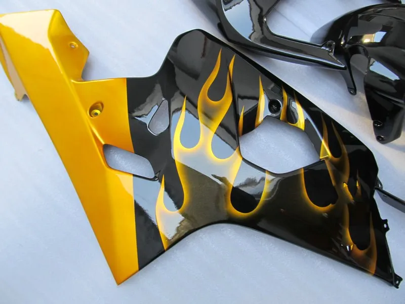 Набор обтекателей мотоцикла для GSXR600 750 K4 04 05 GSXR 600 GSXR750 2004 2005 Golden flames black Обтекатели