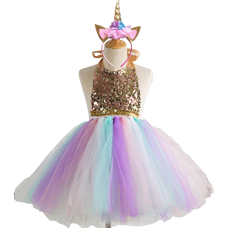 /Единорог) Детский Пижамный костюм на день рождения вечерние платья для девочек с