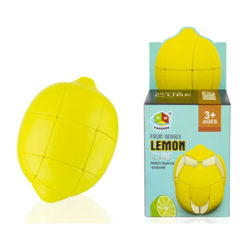 FanXin фрукты волшебный кубик яблоко банан и лимон Развивающие игрушки для детей головоломка День рождения Рождественский подарок - Color: Lemon