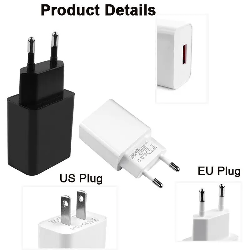 Быстрая зарядка 3,0 5V 3A Соединенные Штаты России США ЕС Быстрый зарядный дата-Зарядное устройство мощность адаптер для путешествий для iPhone для samsung для huawei