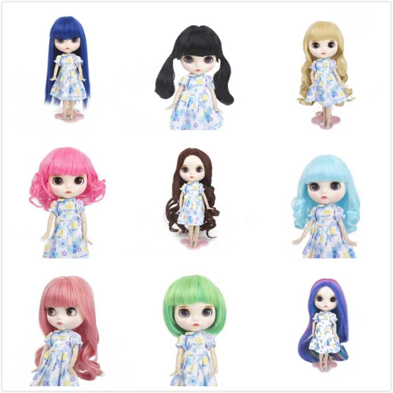 

Big sale! 25 cm High Temperature Fiber doll wig fit for blyth doll with many color dome short hair