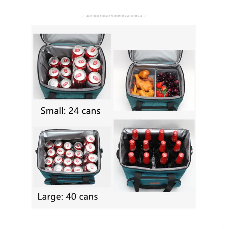 Insulated Bag 16/28L 40 Cans Cooler Picnic Sac Isotherme For Beer Big Meal Container Lunch