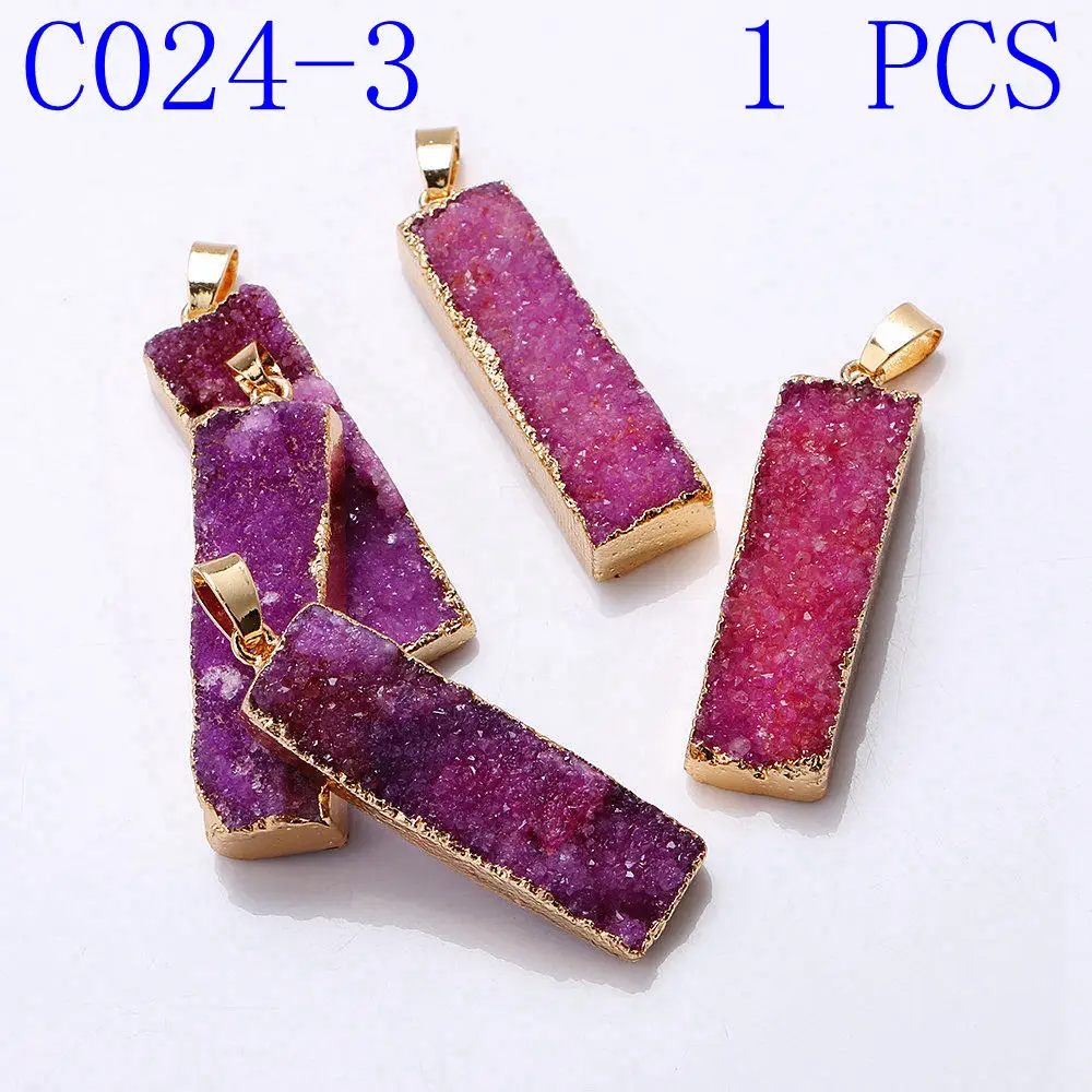 C024-3 1PCS Yumten с хрустальным крестом, очаровательный счастливый драгоценный кулон модная подвеска в виде звезды полудрагоценные каменные Аксессуары натуральные ювелирные изделия для женщин Колье с подвеской из натурального - Окраска металла: C024-3 1PCS