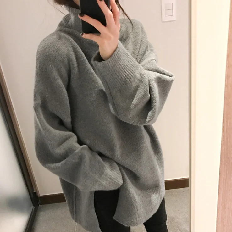 Chandail Femme, джемпер, синий свитер, водолазка, пуловер размера плюс, свитера, Blusas De Inverno Feminina, осень, Ленивый Oaf