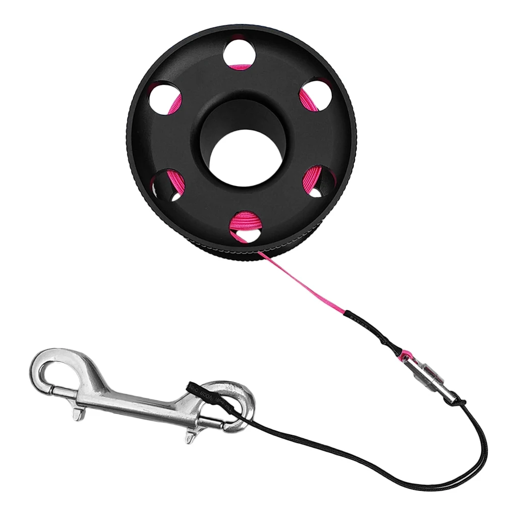 Aluminum Alloy Lightweight Scuba Diving Finger Spool Reel + Replacement 50m/164ft 100ft (30m)/20m/66ft Strong Strength Line