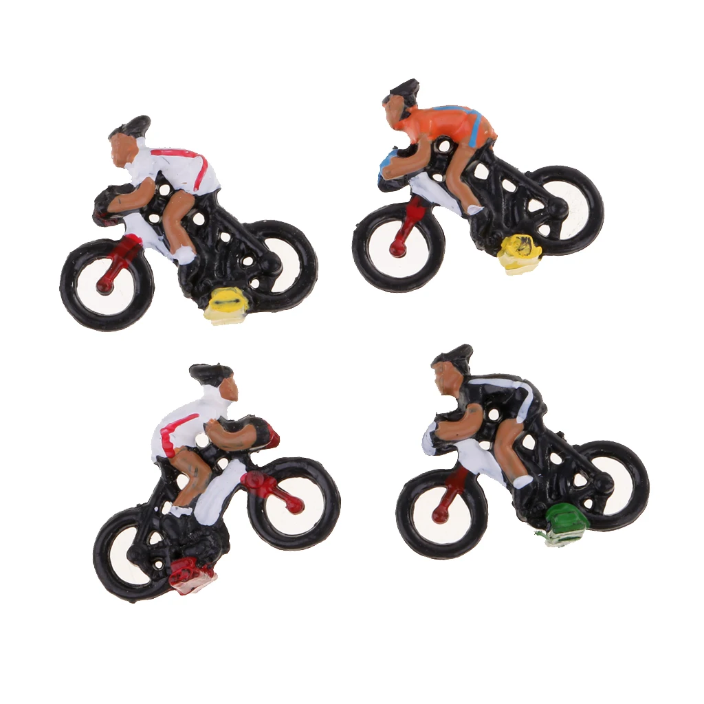 12pcs 1:87 Scale Mini People Figure Cyclist Toys for Diorama, Model Trains, Architecture Projects