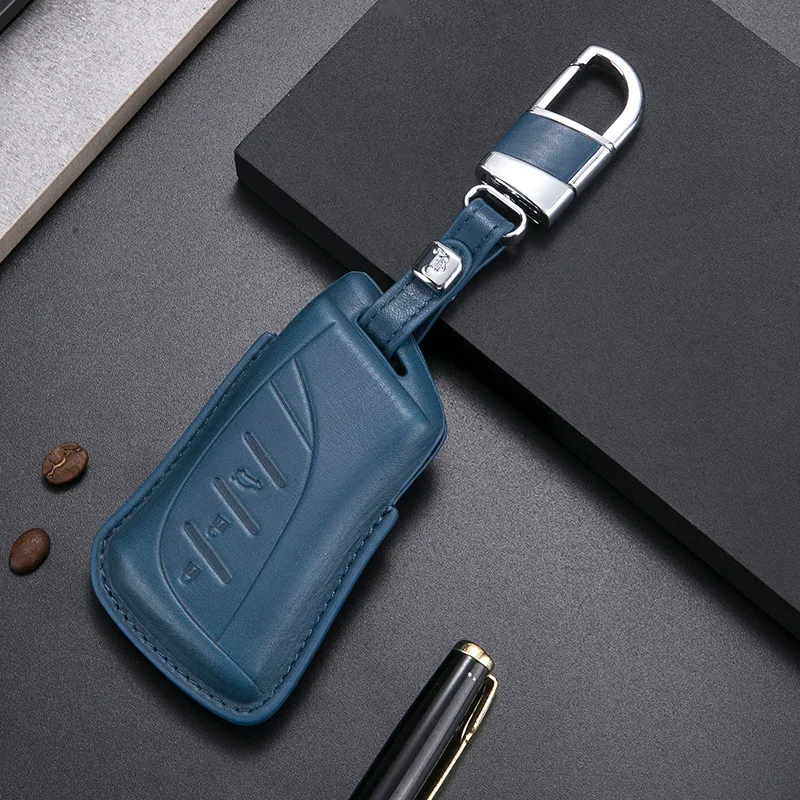 

1 Pcs Real Leather Car Key Fob Case Cover Holder Shell with Keychain For Lexus ES LC LS UX NX GX RS Styling Parts Accessories