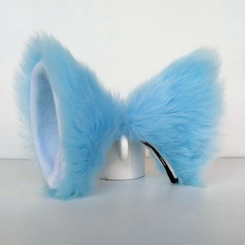 Men Women Halloween Christmas  Party Cosplay Accessory Cat Fox Long Fur Ears Costume Hair Clips Plush Ears Headwear anime halloween costumes Cosplay Costumes