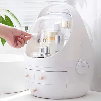 

Multifunctional Storage Box Japanese Style Red Plastic Cosmetics Drawer Storage Box Desktop Skin Care Product Storage Box