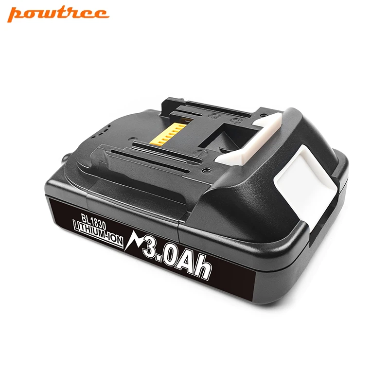 Комплект литиевых аккумуляторов Powtree 18 в 3000 мАч BL1830 замена для дрели Makita LXT400 194205 3
