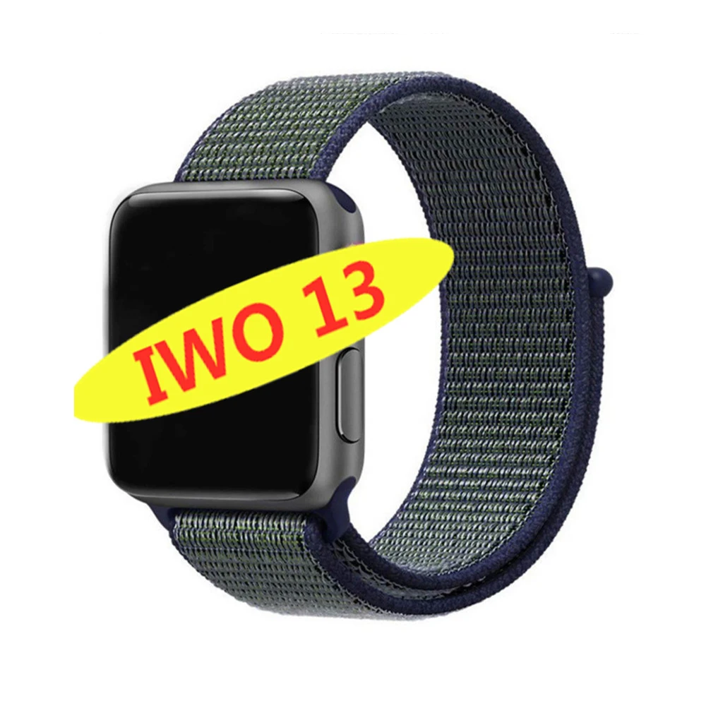 Умные часы IWO 13 1:1 series 5 44 мм PK IWO 10 11 12 для apple iPhone 11 max IOS Android phone smartwatch человек ip68 водонепроницаемый - Цвет: Nylon strap