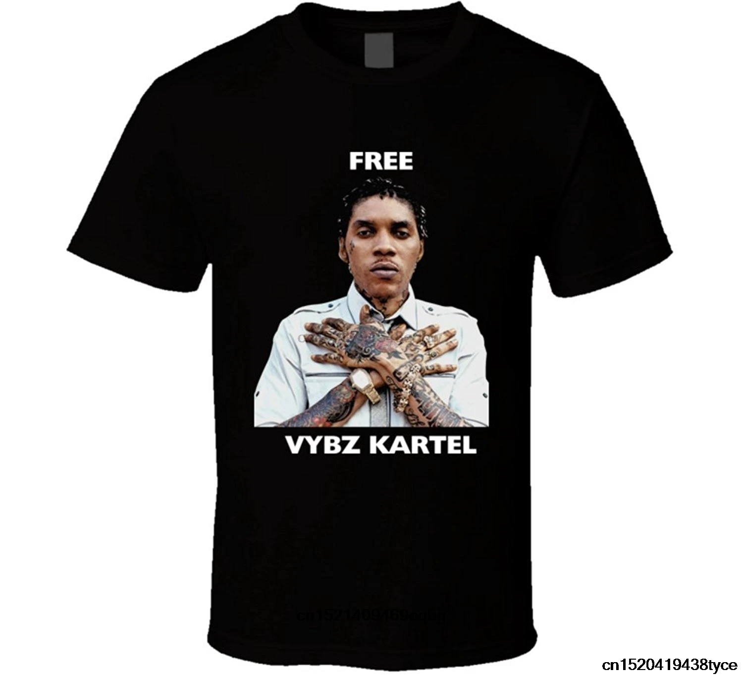Бесплатная Футболка Vybz Kartel газа рэп хип-хоп певец Ямайка регги | Мужская одежда