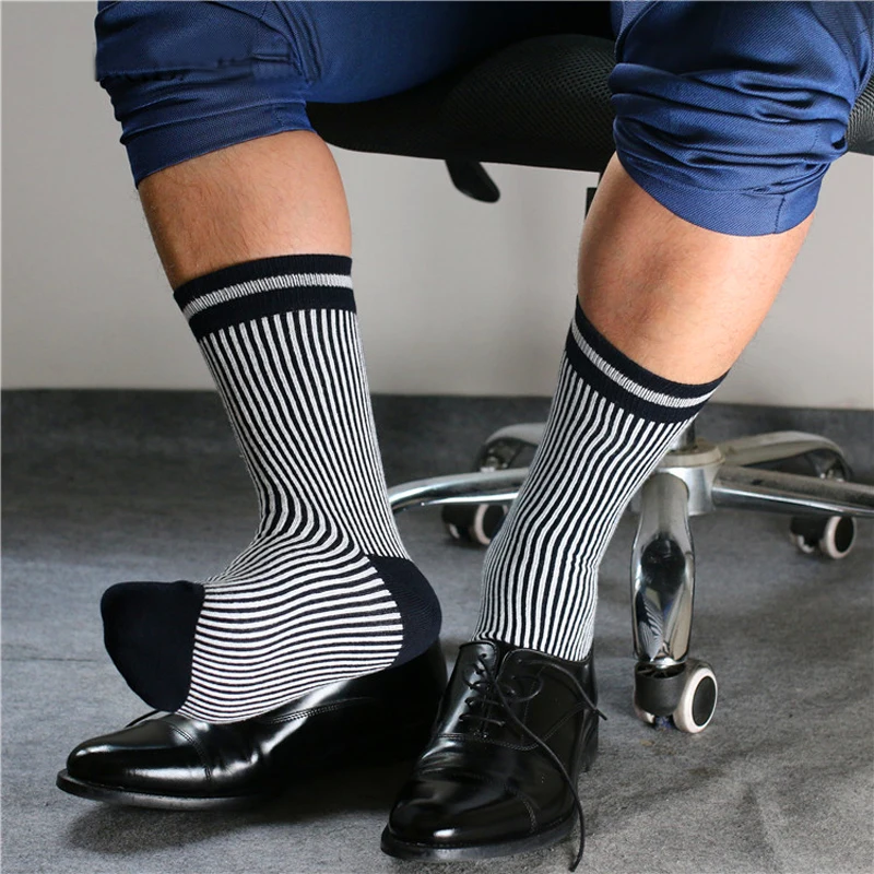 Новые хлопковые носки TNT подарки для мужчин формальные Дышащие носки гей пикантные носки белая полоса 1 пара мужские брендовые носки