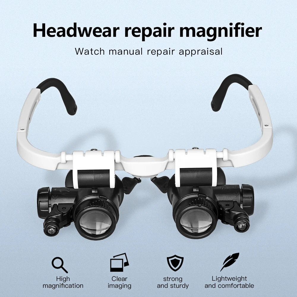 oscilloscopes 2LED Head-Mounted Illuminating Microscope Headband Repair LED Lamp Light Magnifying Glass with 8x 15x 23x Magnifier Loupe metric feeler gauges