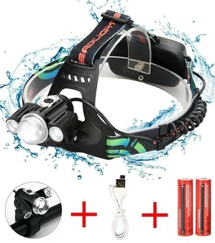 

Linterna frontal recargable de cabeza OUTDOOR 10000LM 3x XM-L XML T6 Y BICICLETA