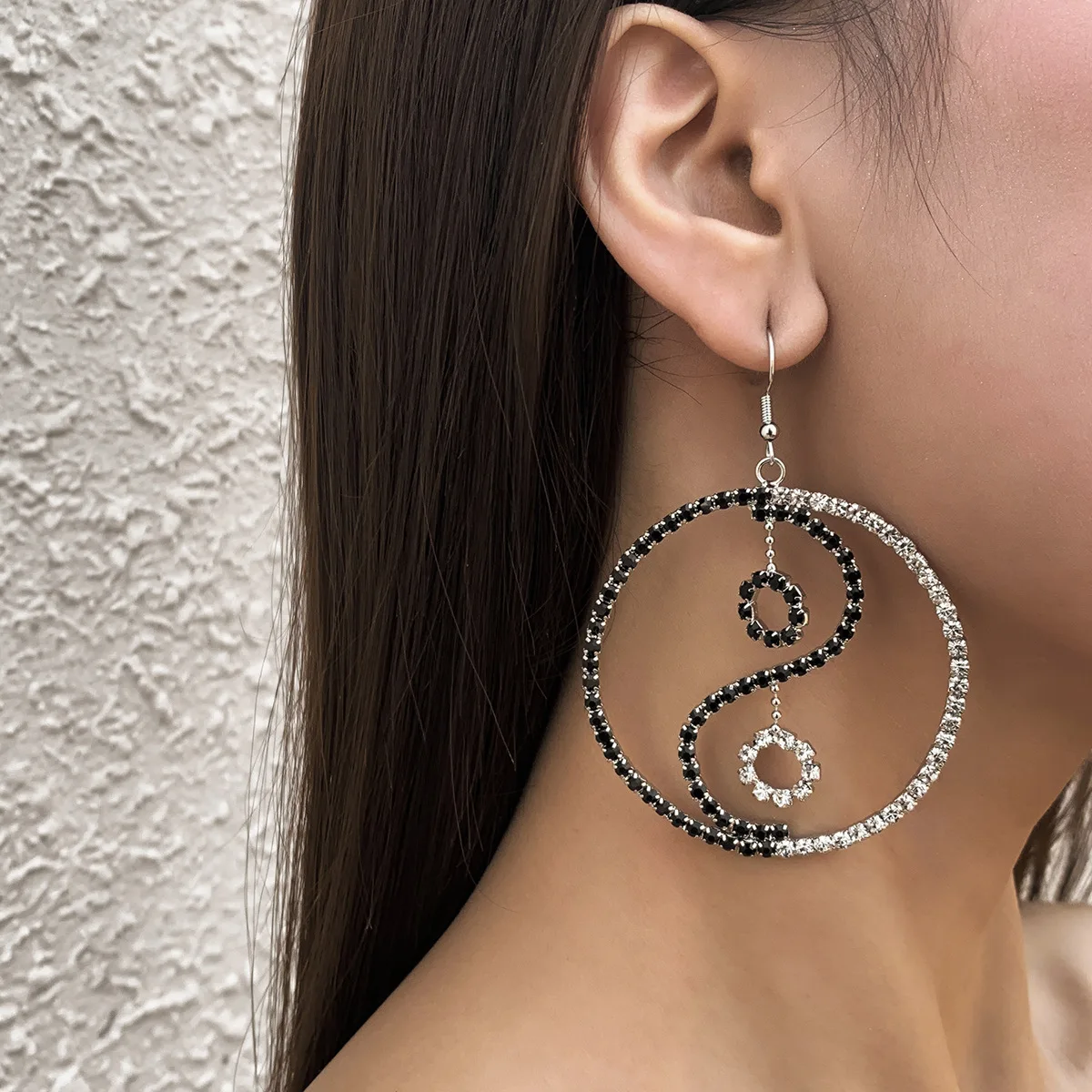 Fashion Trendy Women's Round Dangle Vintage Yin Yang Earrings Taiji