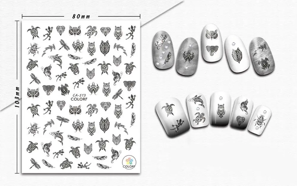 Стикер для ногтей 3D дизайн ногтей слайдер Фольга для татуажа, чем сердце письмо дизайн украшения Маникюр Советы Клей Наклейки Обертывания Pegatinas - Цвет: Светлый хаки