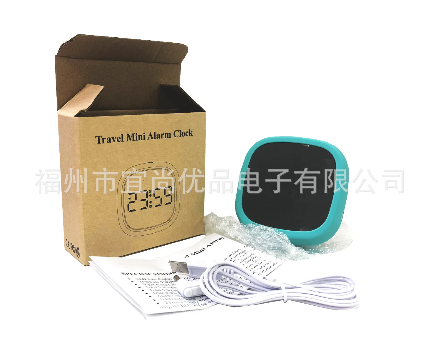 LED with Numbers Travel Snooze Alarm Clock Dimming Touch Easy to Storage Magnet Electronic Clock Big Screen Silica Gel sheng fas