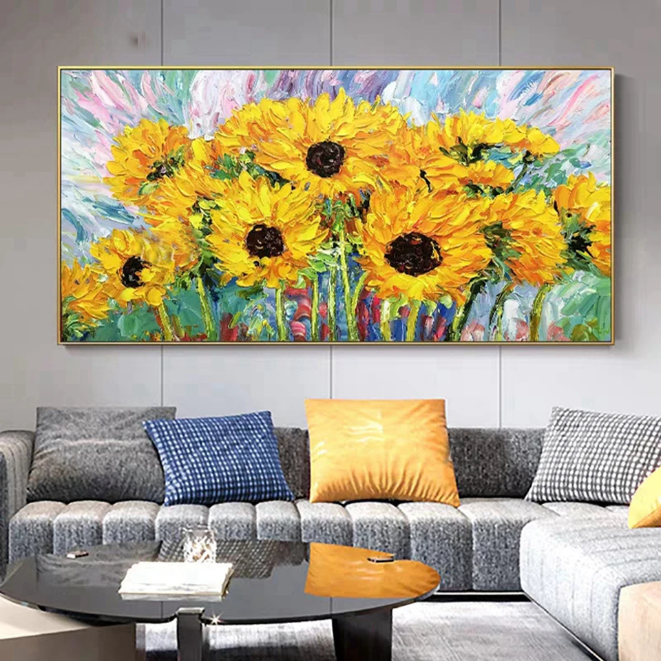 Full Square round diamond painting sunflower large size flowers mosaic sale diamond Embroidery living room decor gift,