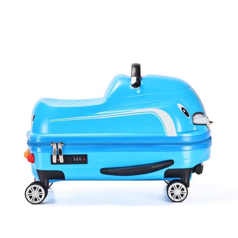 Children Rolling Luggage Spinner 3D Scooter Suitcase For Kids Travel