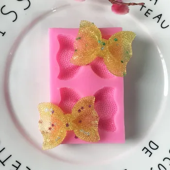 

2 Even Bow Silicone Mold Mobile Phone di jiao mo Decoration DIY Mode Chocolate Polymer Clay Model