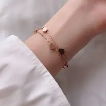 316L из нержавеющей стали в виде лобстера сердце двойной слой звено браслеты для женщин Модный Ювелирный Стиль