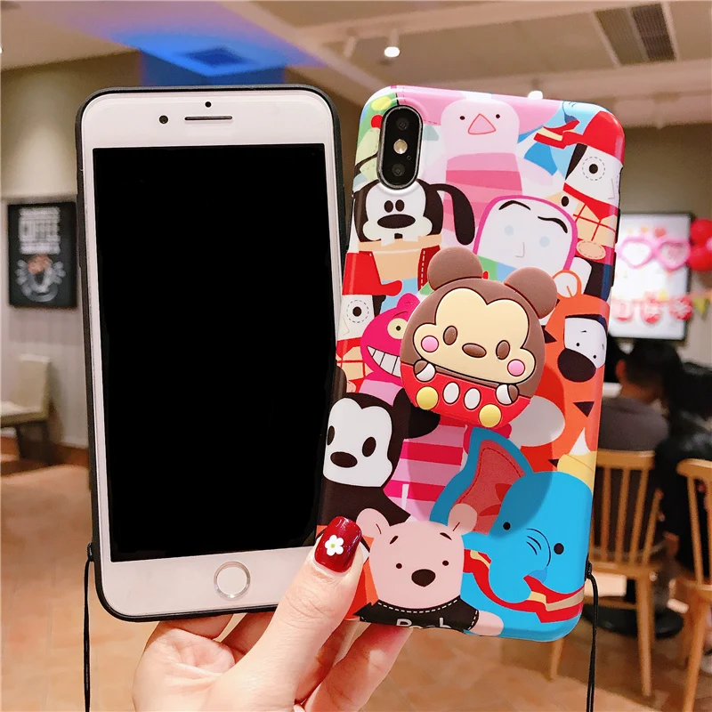 Чехол для iPhone XS max XR X toy Zoo, мягкий чехол для iPhone 11 pro 8plus 7 8 7P 6S 6 P, чехол для телефона+ подставка+ ремешок
