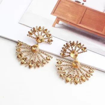 

LUBOV Luxury Designer Colorful Rhinestone Drop Earrings Ladies Earrings For Women Popular Earrings Accessories Party Gift