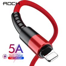 ROCK USB кабель для быстрой зарядки мобильного телефона шнур для передачи данных для iPhone 11 Xs Max Xr X 8 7 6 6s 5S se iPad кабель для зарядного устройства 1 м 2 м