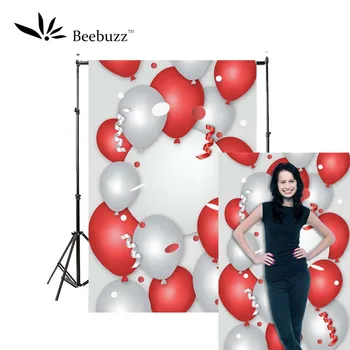 

Birthday holiday celebration selfie background photography studio photophone Simple and generous red and white balloon