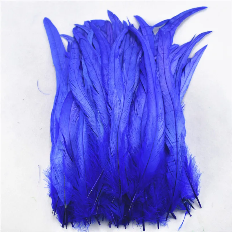 100 шт/партия 25-30 см натуральные хвостовые перья птиц красочные дешевые перья для украшения ремесел рождественское фазанье перо - Цвет: Royal blue