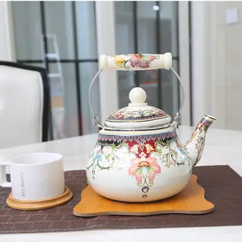 

Thick Enamel Pot Kettle Kettle Teapot Jug Milk Pot Flat Bottom Pot Induction Cooker Gas Universal Enamel Stock Pot Tetera