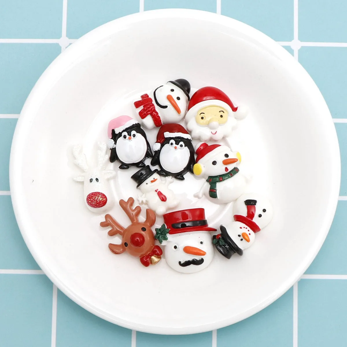 Рождественский Снеговик Санта Клаус, украшение из смолы, украшение для скрапбукинга, аксессуары для рукоделия