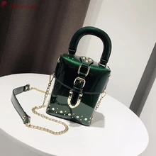 Роскошные женские сумки, дизайнерские, новинка, высокое качество, сумочка, модная сумка на цепочке, красная сумка через плечо, Женская мини сумка с заклепками