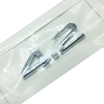 

chrome Emblem for Audi 4.2 Four Wheel Drive Car Trunk Logo Sticker