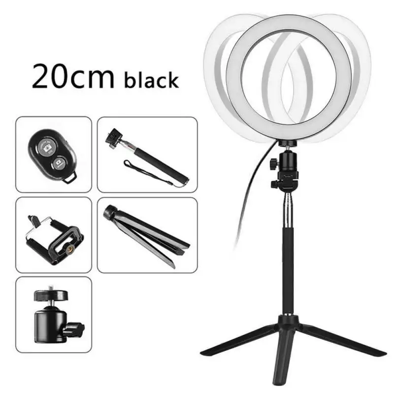 Photography Studio LED Ring Light Dimmable With Remote Control For YouTube Video Makeup Lamp USB Desk Tripods Camera Ring light