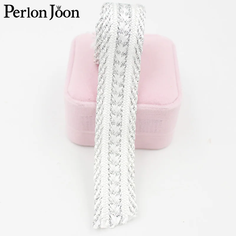 5 Yards Gold and Silver Clothing Home Shoes and Hats Lace Sewing Accessories Lace Trim Gold Silver Thread Webbing ZD0358 lace fabric lace sewing accessories lace sewing supplies lace accessories lace garment accessories